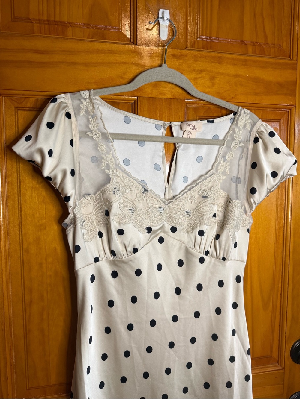 Camila Coelho Polka Dot Lace Butterfly Maxi Dress Size Medium NEW - Picture 3 of 9